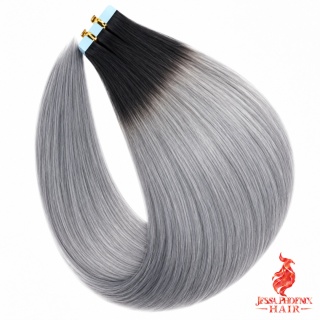 Przedłużenia Tape In Classic 100-120g 40szt Taśm #1B Szary OMBRE