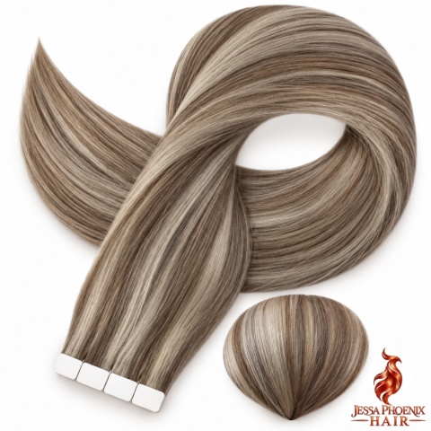 Przedłużenia Tape In Classic 100-120g 40szt Taśm Balayage #7 Silver