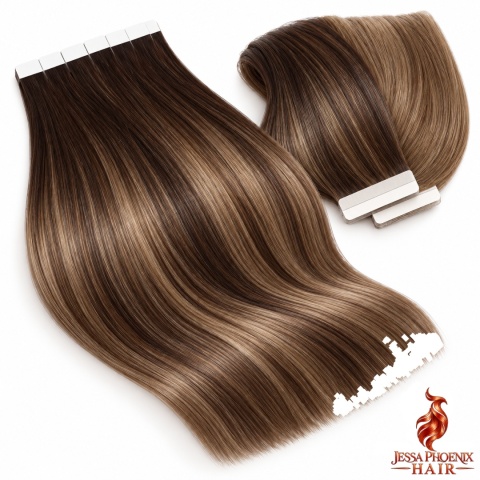 Przedłużenia Tape In Luxe 160-180g 60szt Taśm Balayage #2 #19 #2
