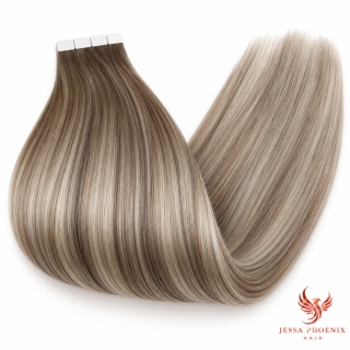 Przedłużenia Tape In Luxe 160-180g 60szt Taśm Balayage #8 Silver #8