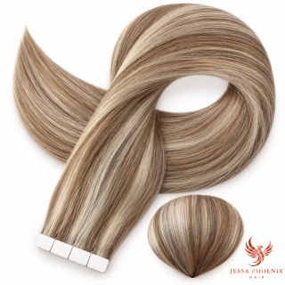 Przedłużenia Tape In Luxe 160-180g 60szt Taśm Balayage #7 #Silver