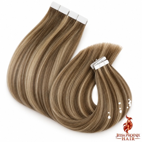 Przedłużenia Tape In Luxe 160-180g 60szt Taśm Balayage #4 #27